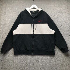 Nike Air Fleece Sweatshirt Hoodie Jacket Men's 2XL Logo Pocket Black DB5064-011
